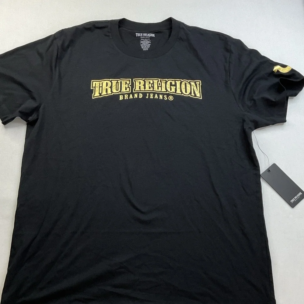 True Religion T-Shirt Men Sz 3XL Foil Graphic Crewneck Tee Short Sleeve NWT